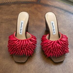 Charles David Women's Red Hottie Block Heel Sandals Size 6 M NEW WITHOUT BOX